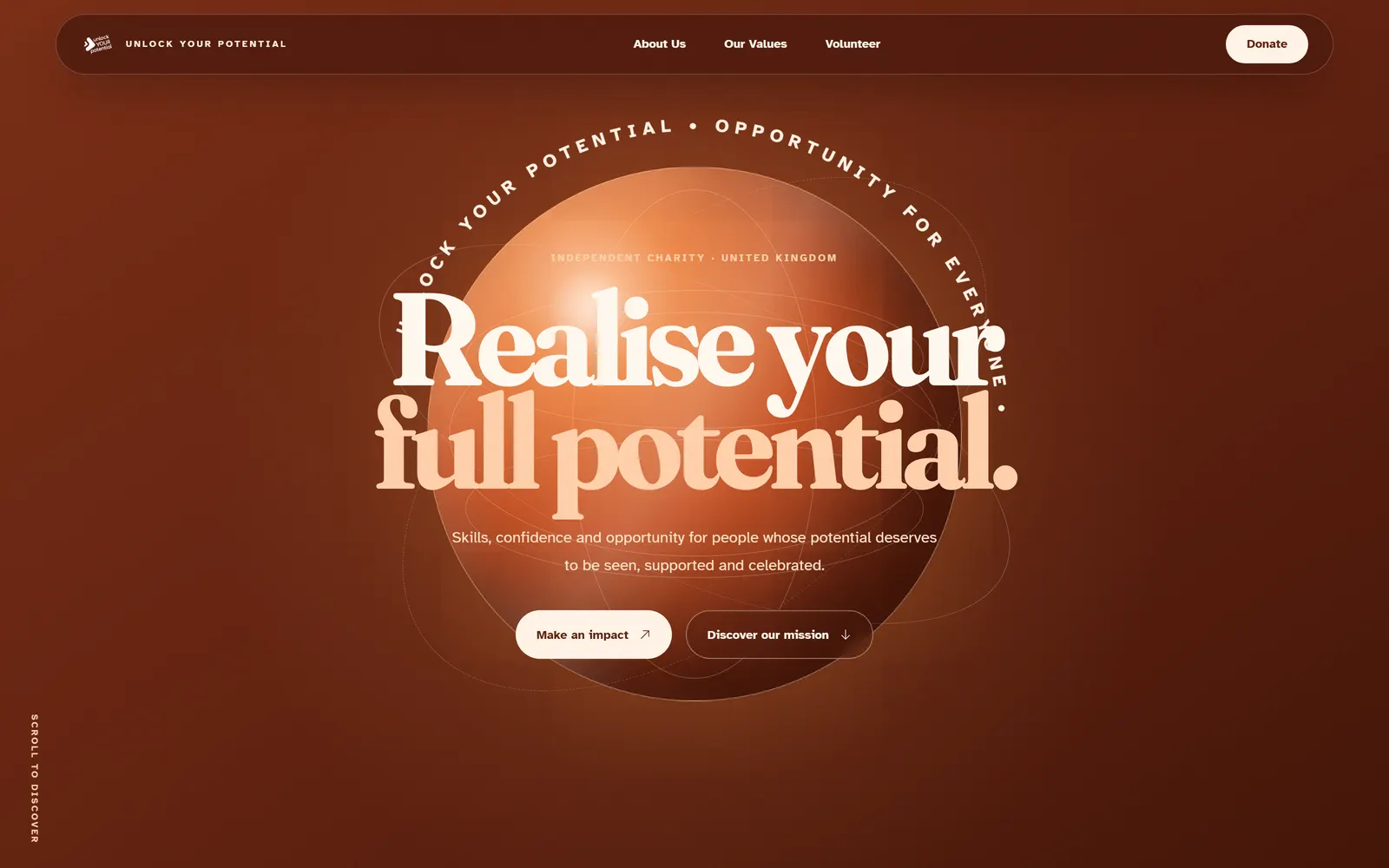 Unlock Your Potential landing page